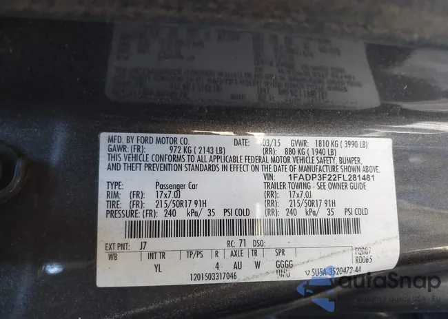 1FADP3F22FL281481: 43491808