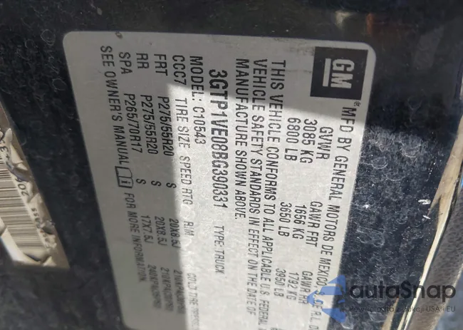 3GTP1VE08BG390331: 43491862