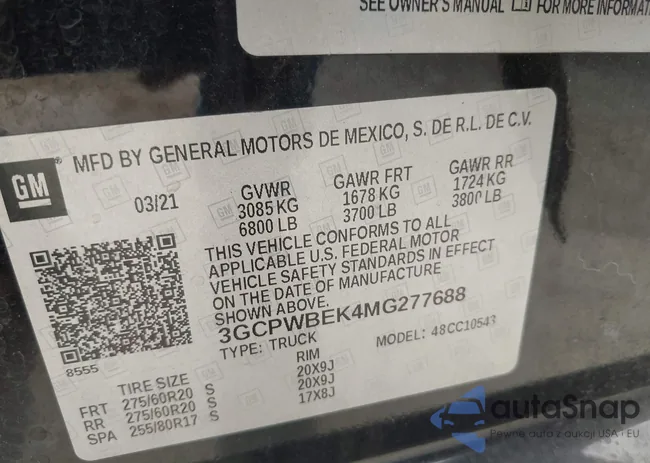 3GCPWBEK4MG277688: 43491868