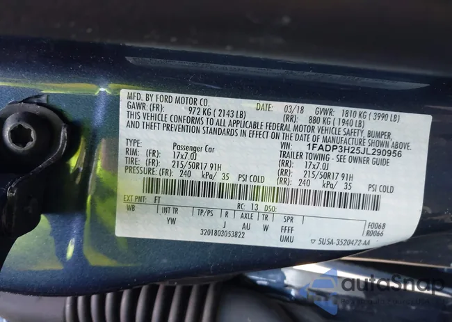 1FADP3H25JL290956: 43491984