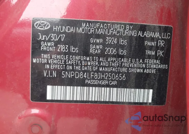 5NPD84LF8JH250656: 43492003