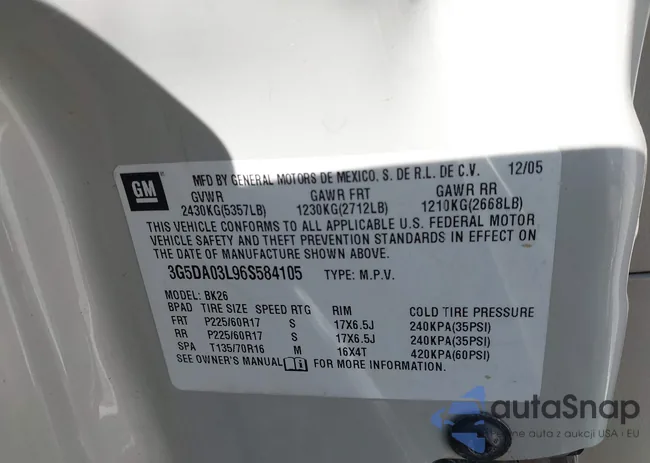 3G5DA03L06S5A4105: 43492028