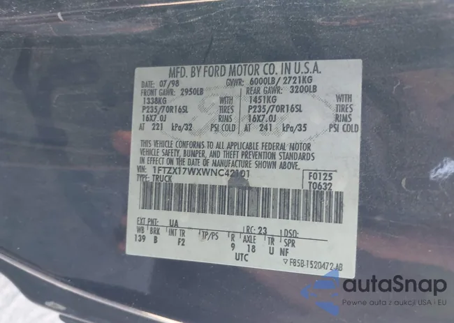 1FTZX17WXWNC42101: 43491045