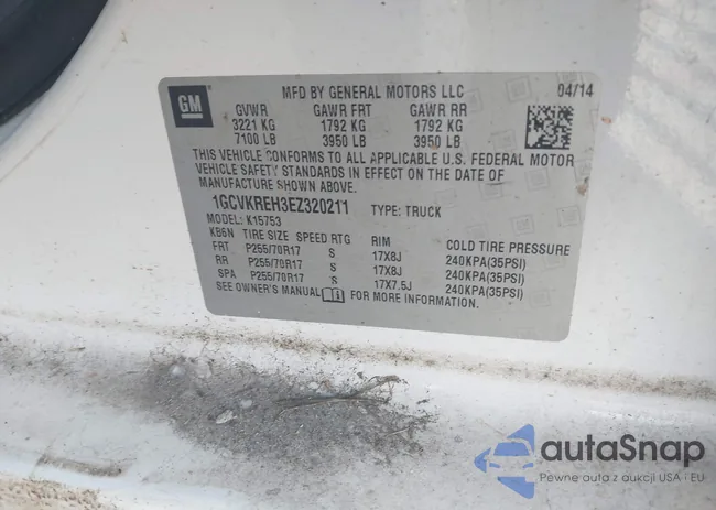 1GCVKREH3EZ320211: 43491063