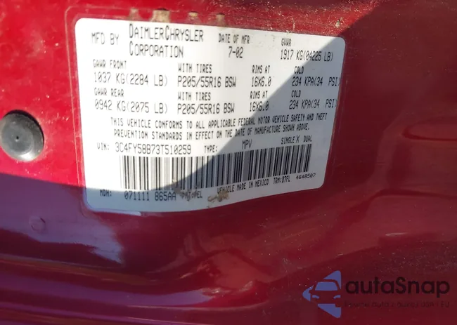 3C4FY58B73T510259: 43491204