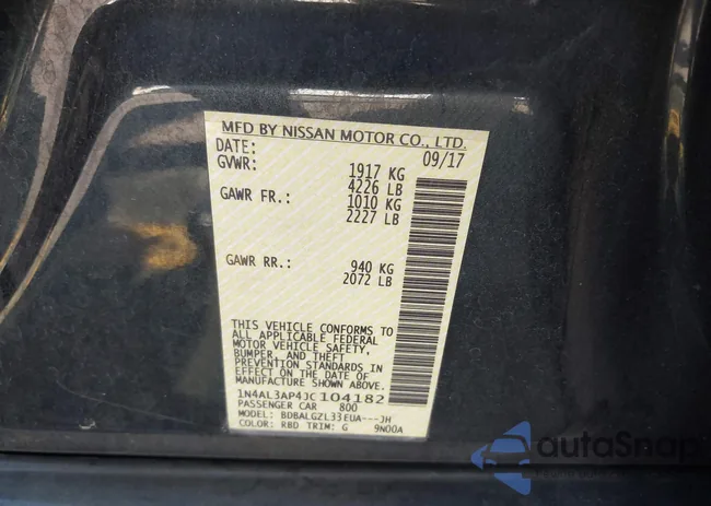 1N4AL3AP4JC104182: 43491206