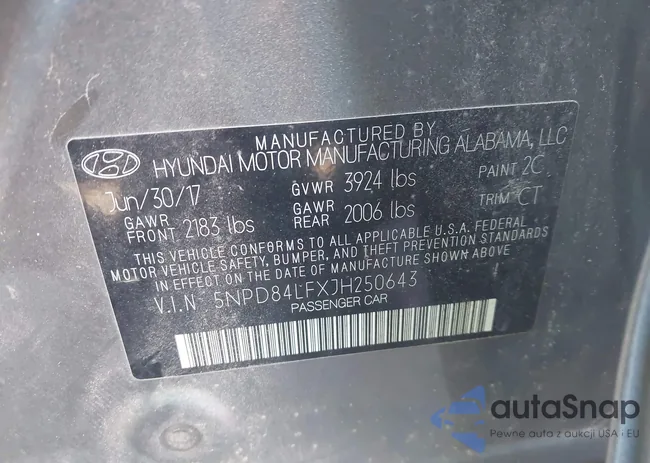 5NPD84LFXJH250643: 43491258