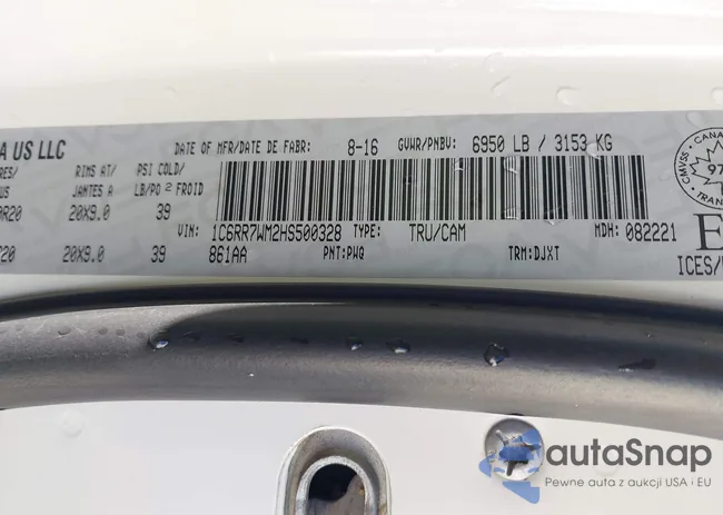 1C6RR7WM2HS500328: 43491282