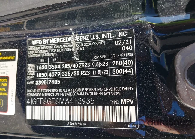 4JGFF8GE8MA413935: 43491341