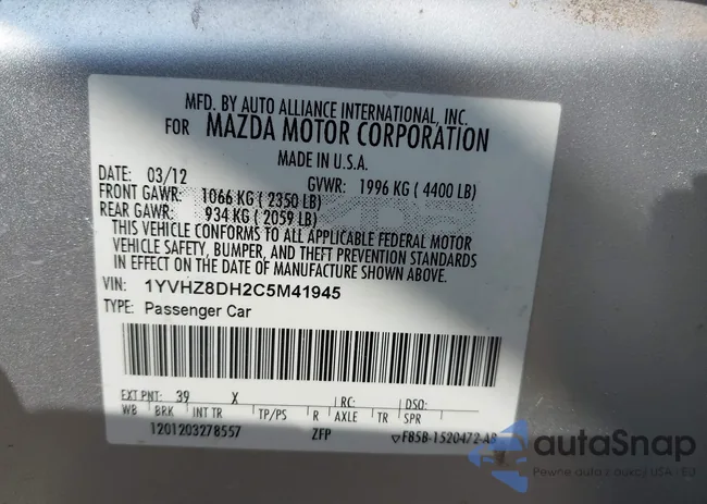 1YVHZ8DH2C5M41945: 43491368