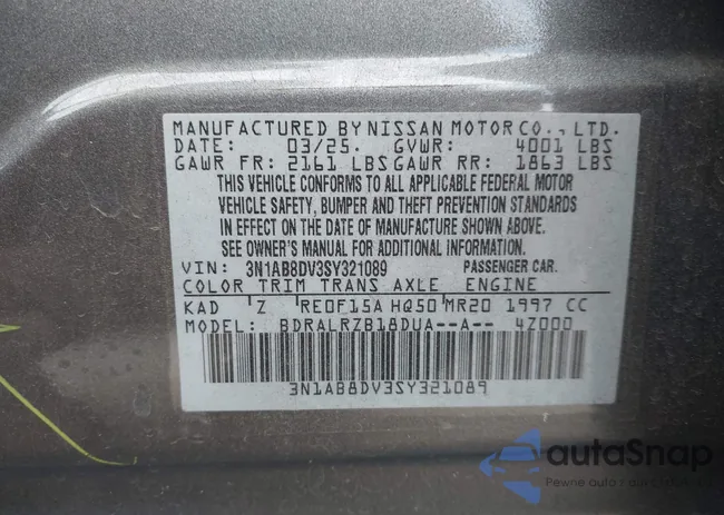 3N1AB8DV3SY321089: 43491371