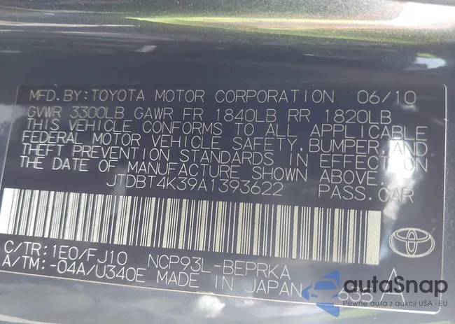 JTDBT4K39A1393622: 43491385