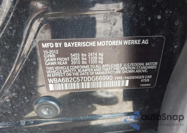 WBA6B2C57DDG66990: 43492623