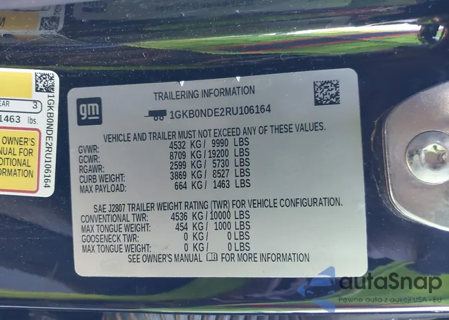 1GKB0NDE2RU106164: 43492695