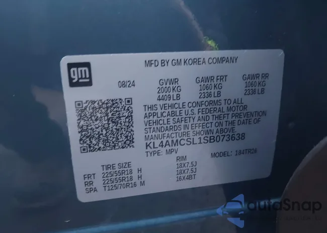 KL4AMCSL1SB073638: 43492720