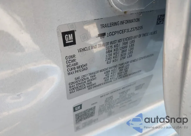 1GCPYCEF1LZ375255: 43492738