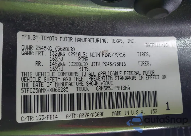 5TFCZ5ANXHX068285: 43492750