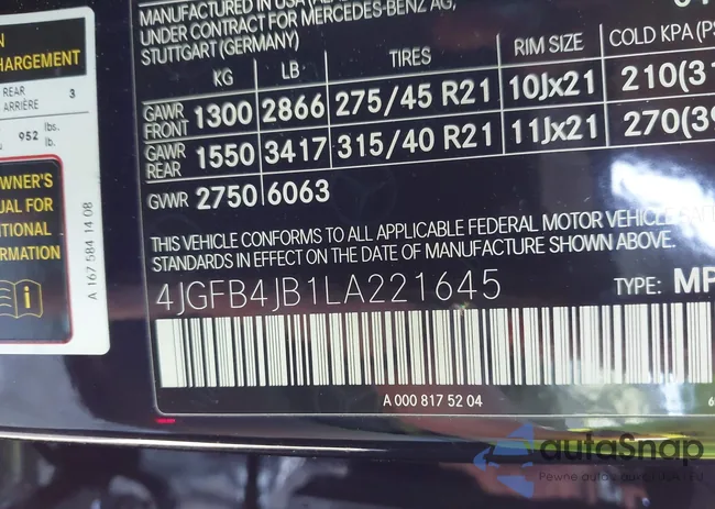 4JGFB4JB1LA221645: 43492778