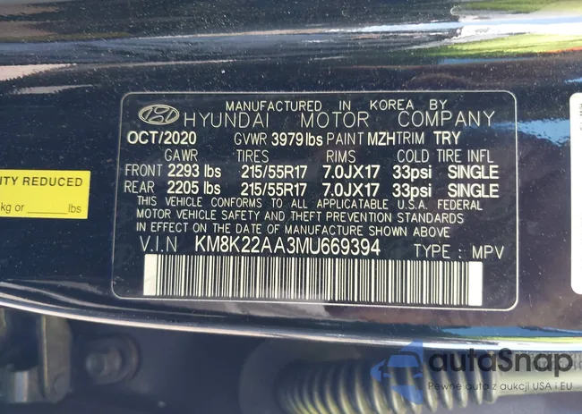 KM8K22AA3MU669394: 43492785