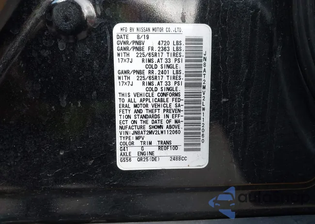 JN8AT2MV2LW112060: 43492867