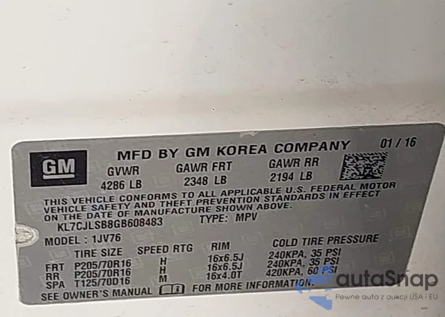 KL7CJLSB8GB608483: 43492095