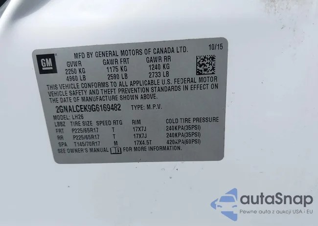 2GNALCEK9G6169482: 43492113