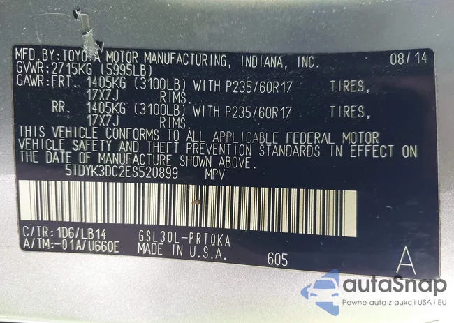 5TDYK3DC2ES520899: 43492206