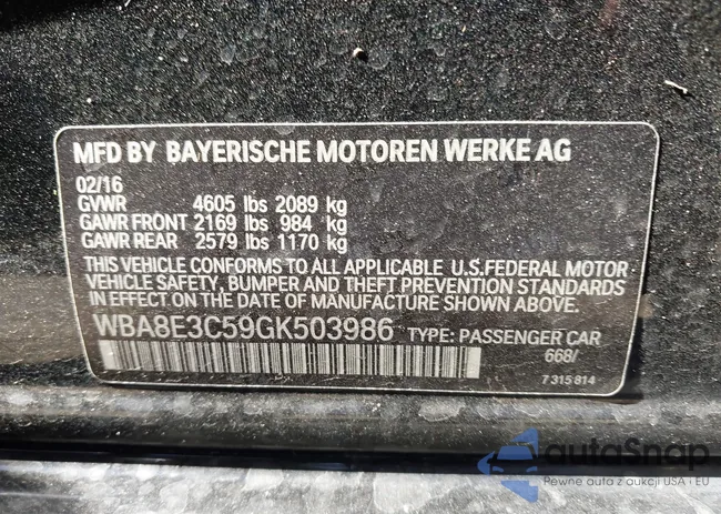 WBA8E3C59GK503986: 43492227