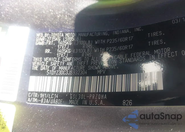 5TDYZ3DC3JS932304: 43492270