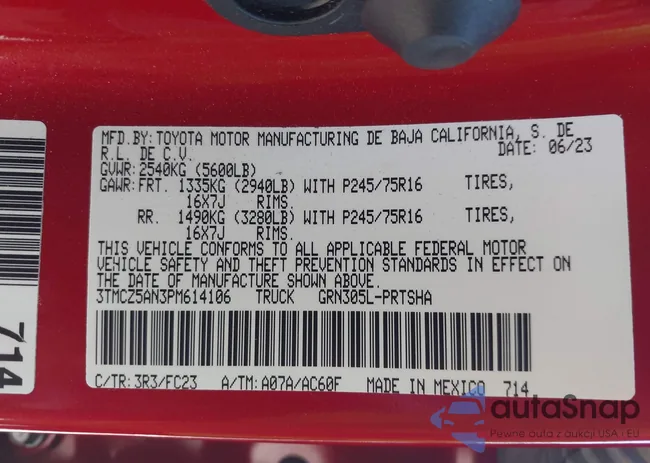 3TMCZ5AN3PM614106: 43492324