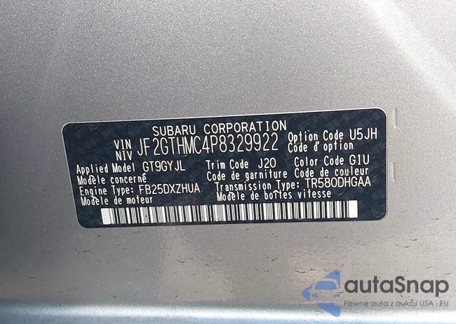 JF2GTHMC4P8329922: 43492435