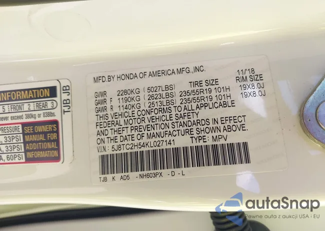 5J8TC2H54KL027141: 43493467