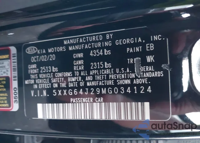 5XXG64J29MG034124: 43493517