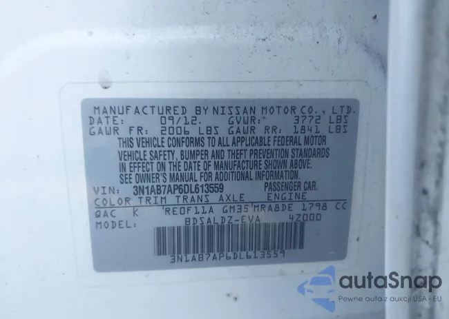 3N1AB7AP6DL613559: 43493600