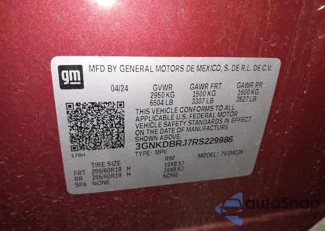 3GNKDBRJ7RS229986: 43493745