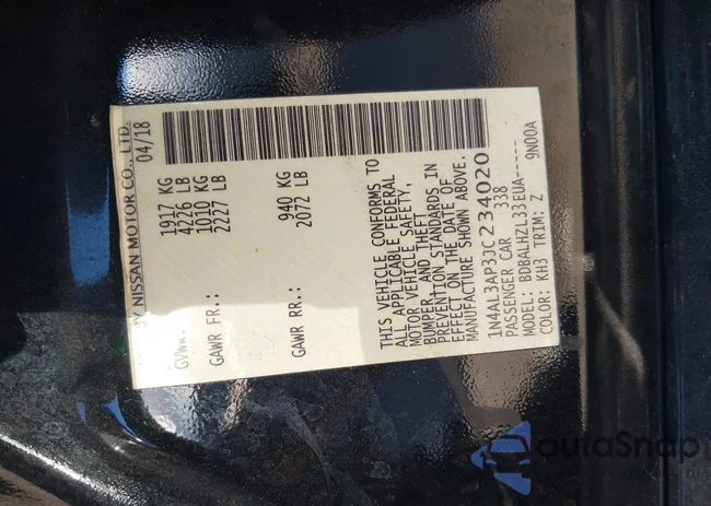 1N4AL3AP3JC234020: 43493761