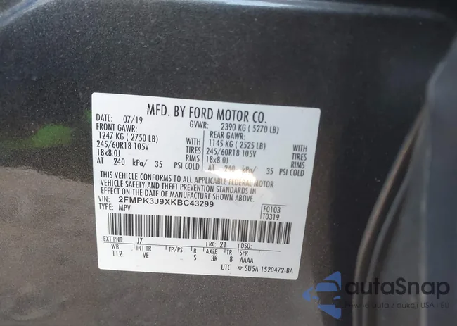 2FMPK3J9XKBC43299: 43493807