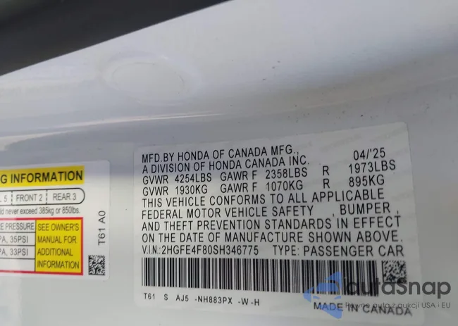 2HGFE4F80SH346775: 43493854