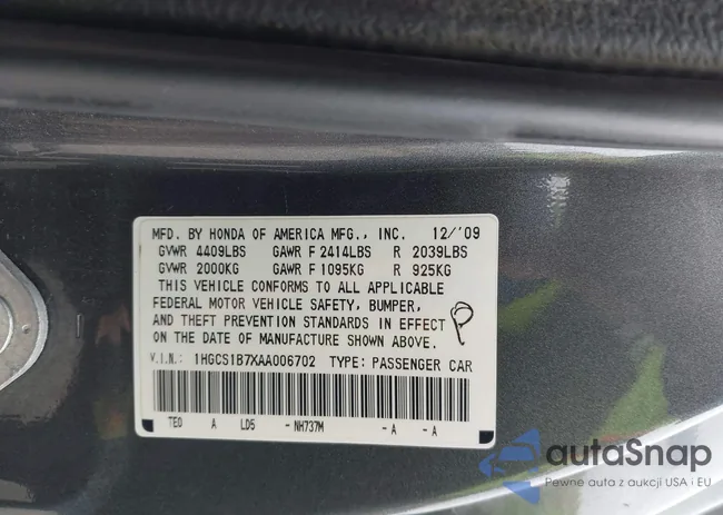 1HGCS1B7XAA006702: 43493862