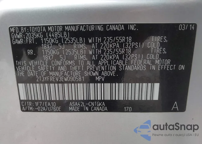 2T3YFREV3EW090581: 43493886