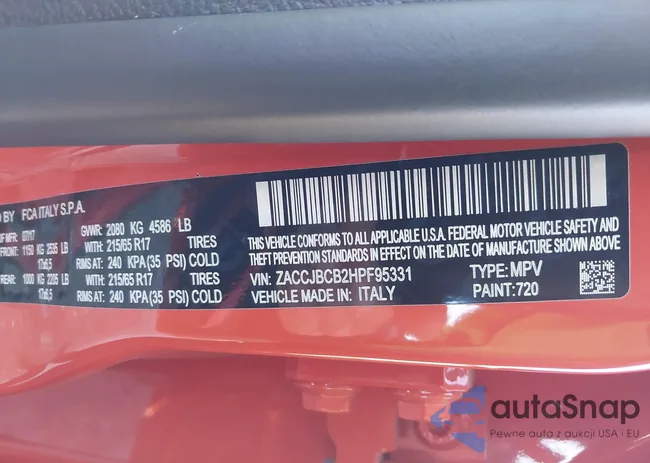 ZACCJBCB2HPF95331: 43493894