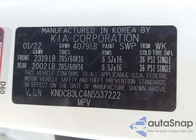 KNDCB3LC4N5537222: 43493966