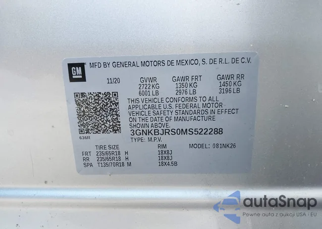 3GNKBJRS0MS522288: 43493979