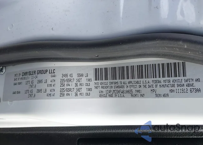 1C4PJMCSXFW610025: 43493995