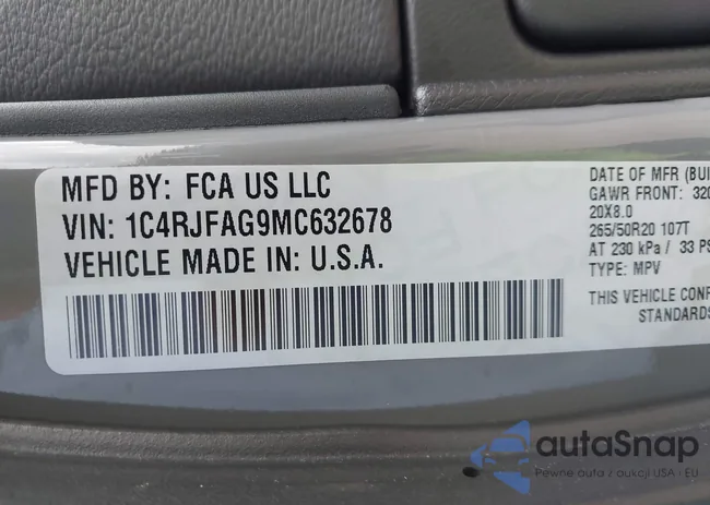 1C4RJFAG9MC632678: 43493143