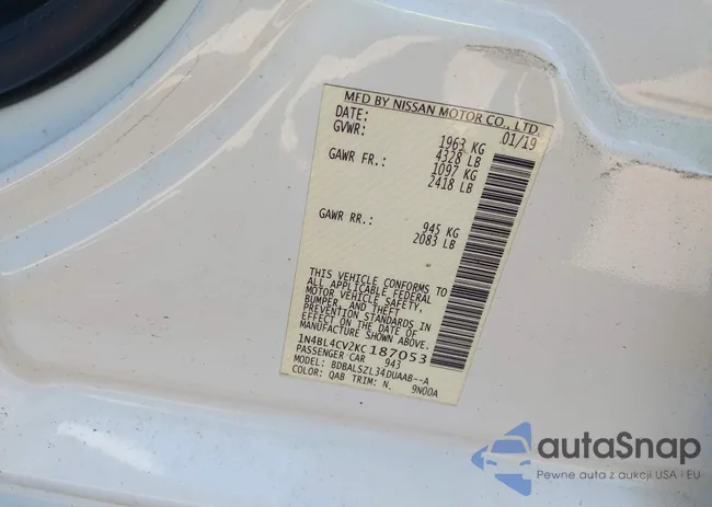 1N4BL4CV2KC187053: 43493238