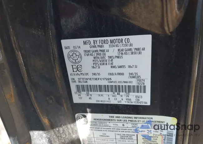 1FTFW1ET3EFC17225: 43493314