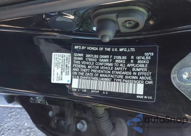 SHHFK7H69LU408667: 43493339