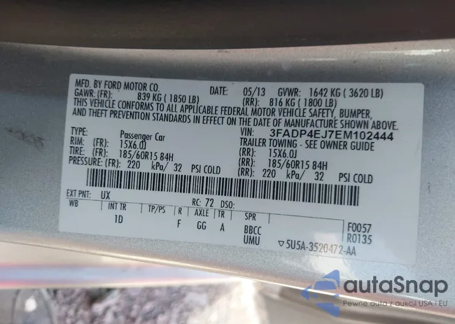 3FADP4EJ7EM102444: 43493346