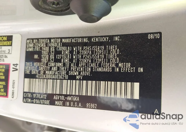 4T3ZA3BB0AU036210: 43494509